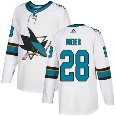Adidas San Jose Sharks #28 Timo Meier White Road Authentic Stitched NHL Jersey